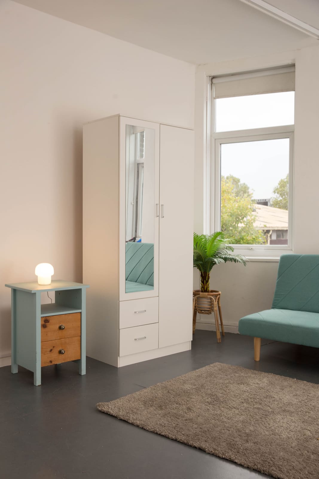 2 Door Wardrobe with Mirror — view 6 in Chase Cross