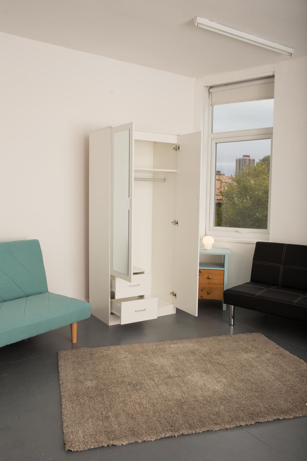 2 Door Wardrobe with Drawers — view 5 in Crook Log