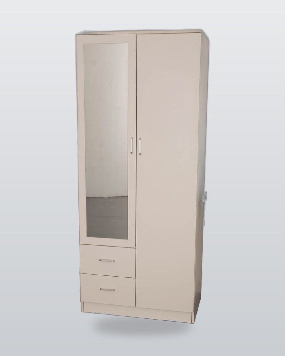 White 2 Door Mirrored Wardrobe Delivered in Goodmayes